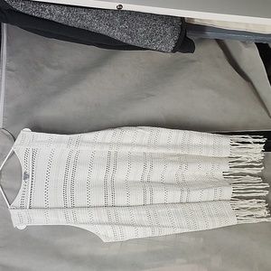 Aerie long ,flowy off white size XL  vest with fringe